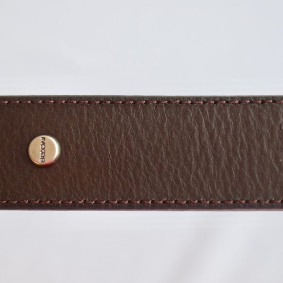 NEW Boconi Dark Brown Leather Belt - Size 38 - Picture 3 of 14